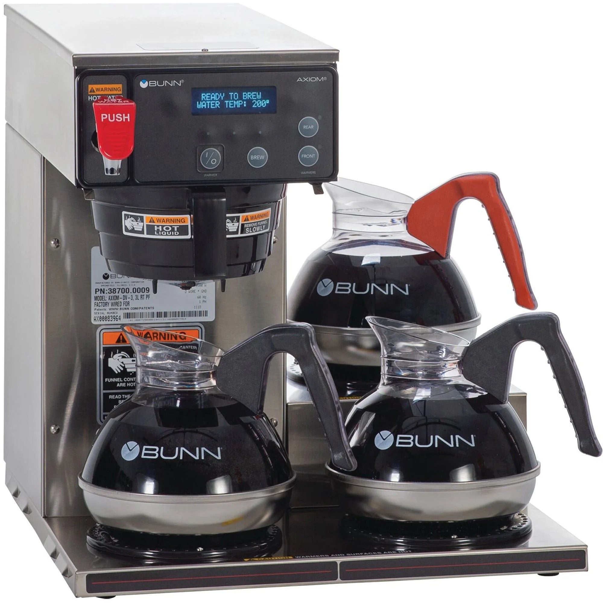 BUNN 12-Cup Digital Commercial Brewer - Programmable 3-Warmer Stainless Steel - Coffee Makers & Warmers