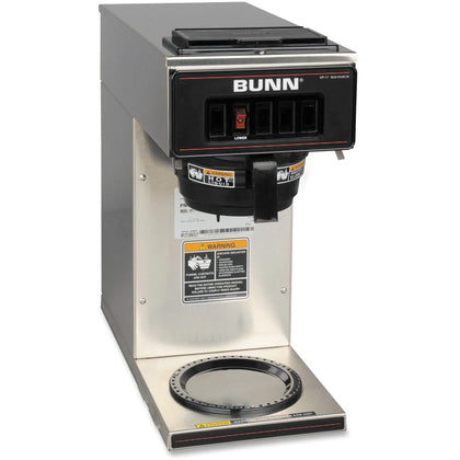 BUNN 12-Cup Low-Profile Pourover Coffee Brewer: Stainless Steel 1600W - Makers & Warmers