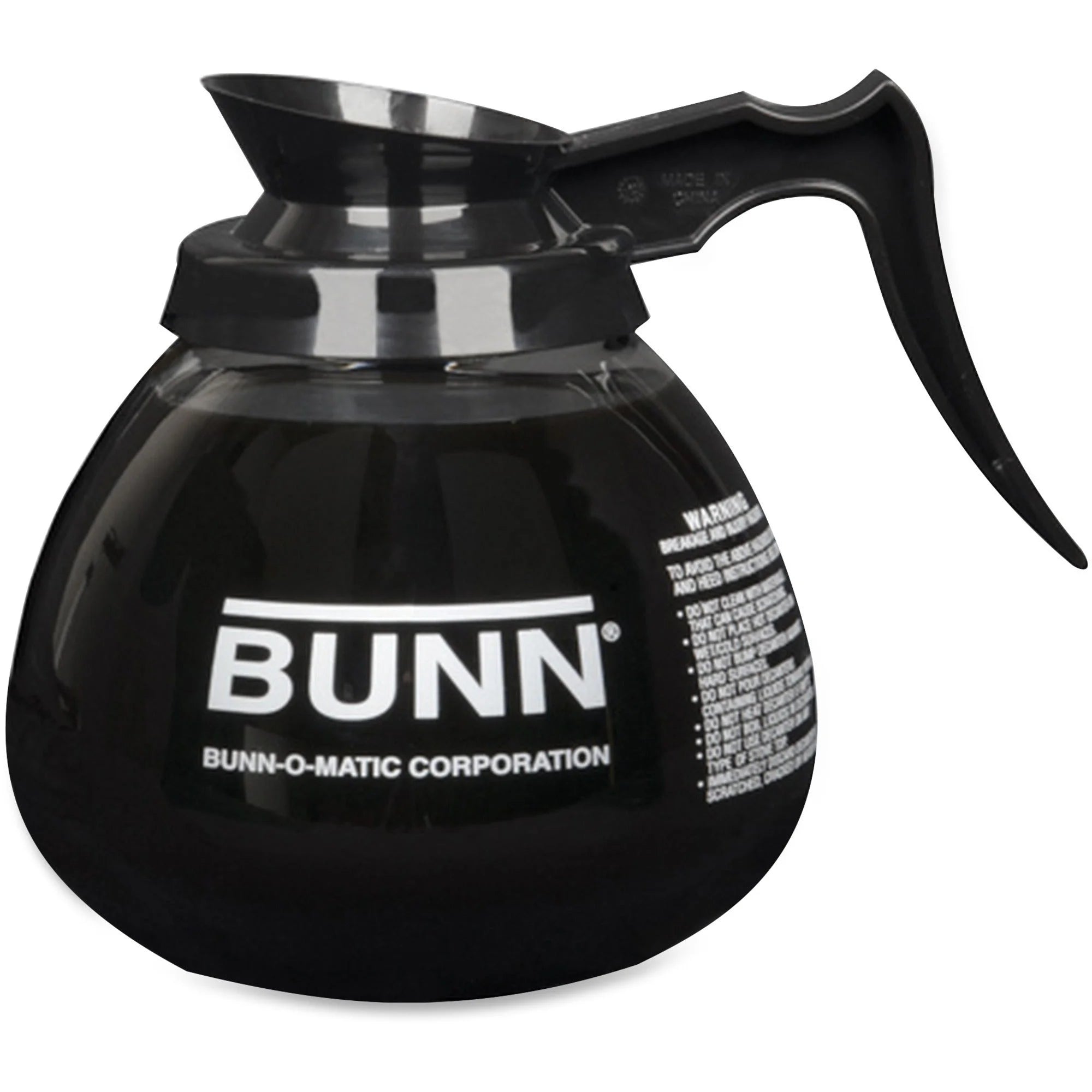 BUNN Glass Decanter: 64 oz. Black Handle - Premium Quality - Coffee Pots & Servers