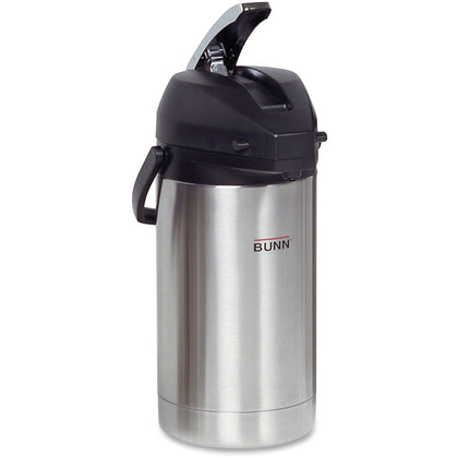 BUNN Lever Action Airpot: 3-Liter Stainless Steel - 3.2 Quart - Coffee Pots & Servers