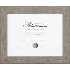 Burnes Document Frame - 11’’ x 14’’ Size - Holds 8.50’’ Insert - Rectangle - Vertical Horizontal - Blue Gray - 1 Each