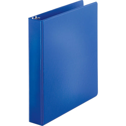 Business Source 1 1/2’’ Round Ring Binder - Dark Blue Polypropylene - Sturdy - 350 Sheet Capacity - Binders