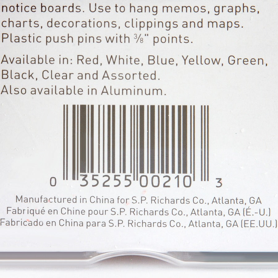 Business Source 1/2" Head Push Pins - Alternate-Image1