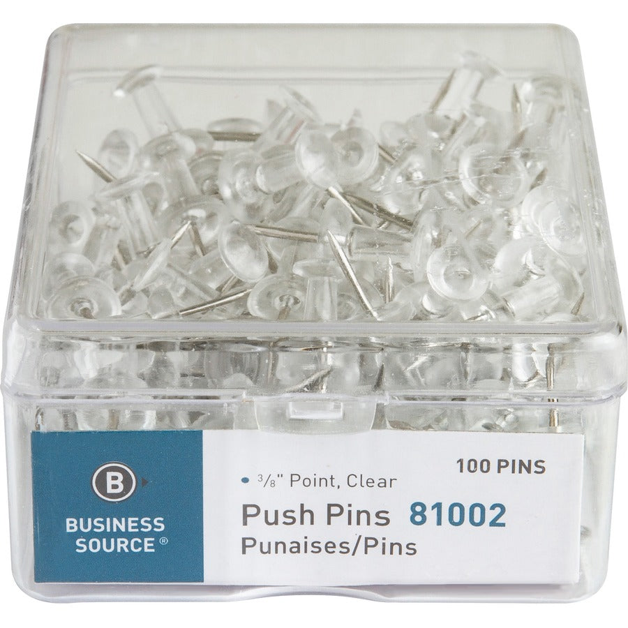 Business Source 1/2" Head Push Pins - Front