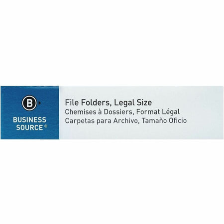 Business Source 1/3 Tab Cut Legal Recycled Top Tab File Folder - Top