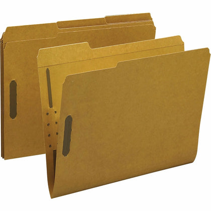 Business Source 1/3 Tab Cut Letter Recycled Fastener Folders - Eco-Friendly Organization Solution
