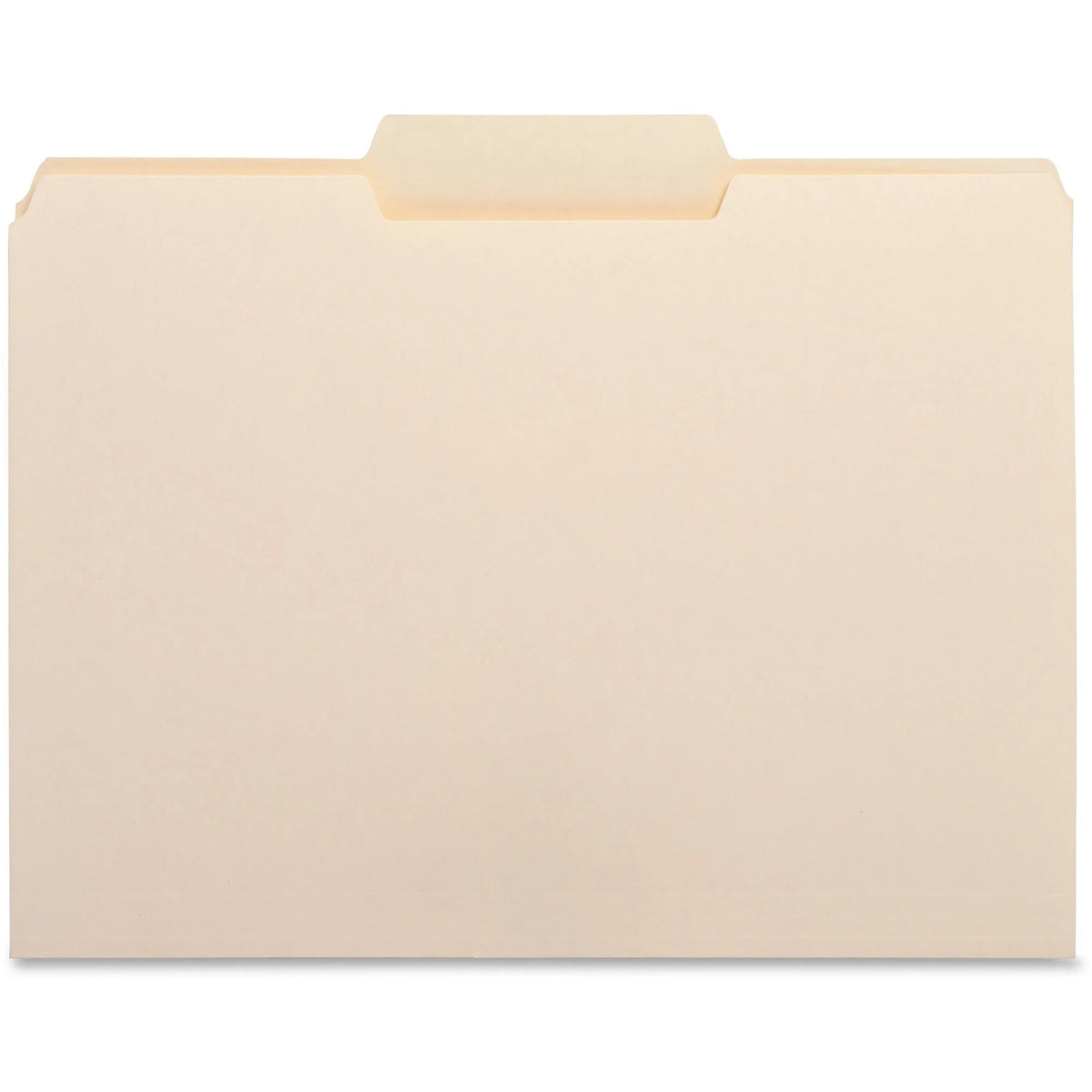 Business Source 1/3 Tab Cut Letter Recycled File Folders - Eco-Friendly Manila - 100/Box - Top