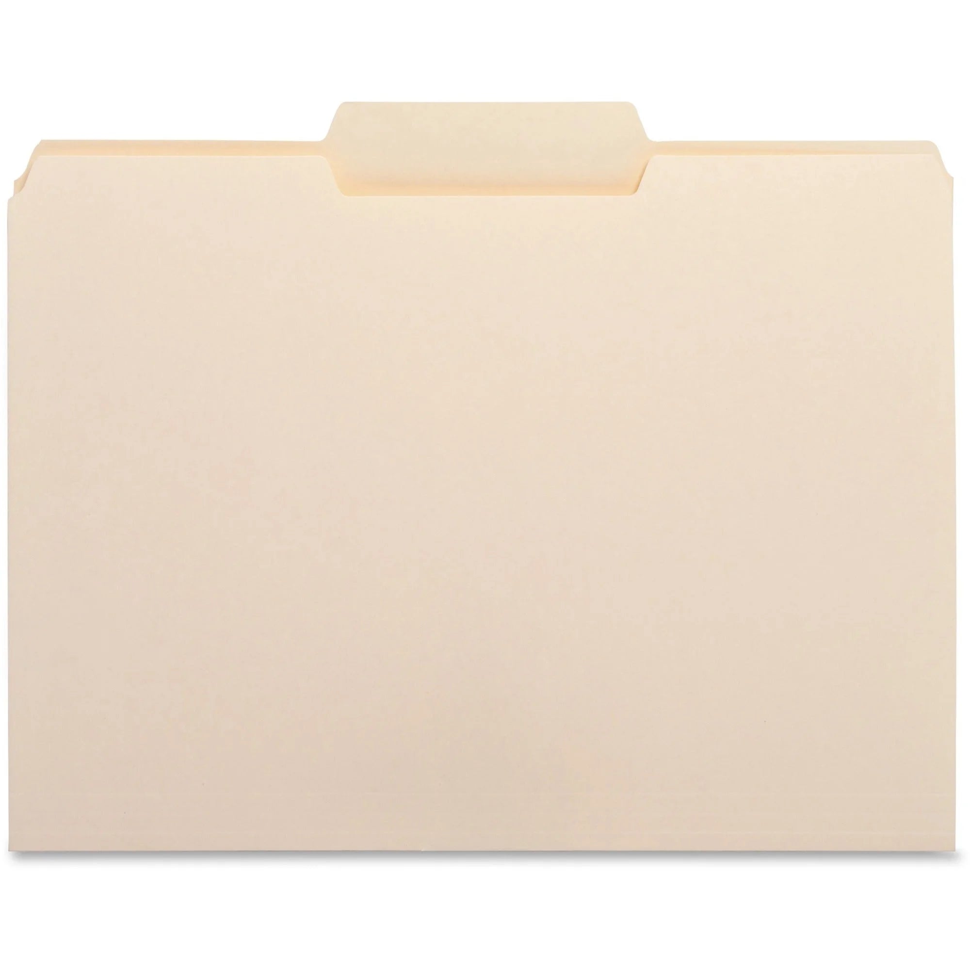 Business Source 1/3 Tab Cut Letter Recycled File Folders - Eco-Friendly Manila - 100/Box - Top