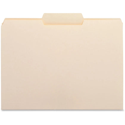 Business Source 1/3 Tab Cut Letter Recycled File Folders - Eco-Friendly Manila - 100/Box - Top