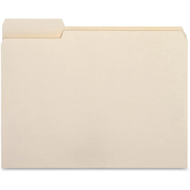 Business Source 1/3 Tab Cut Letter Recycled File Folders - Eco-Friendly Manila - 100/Box - Top