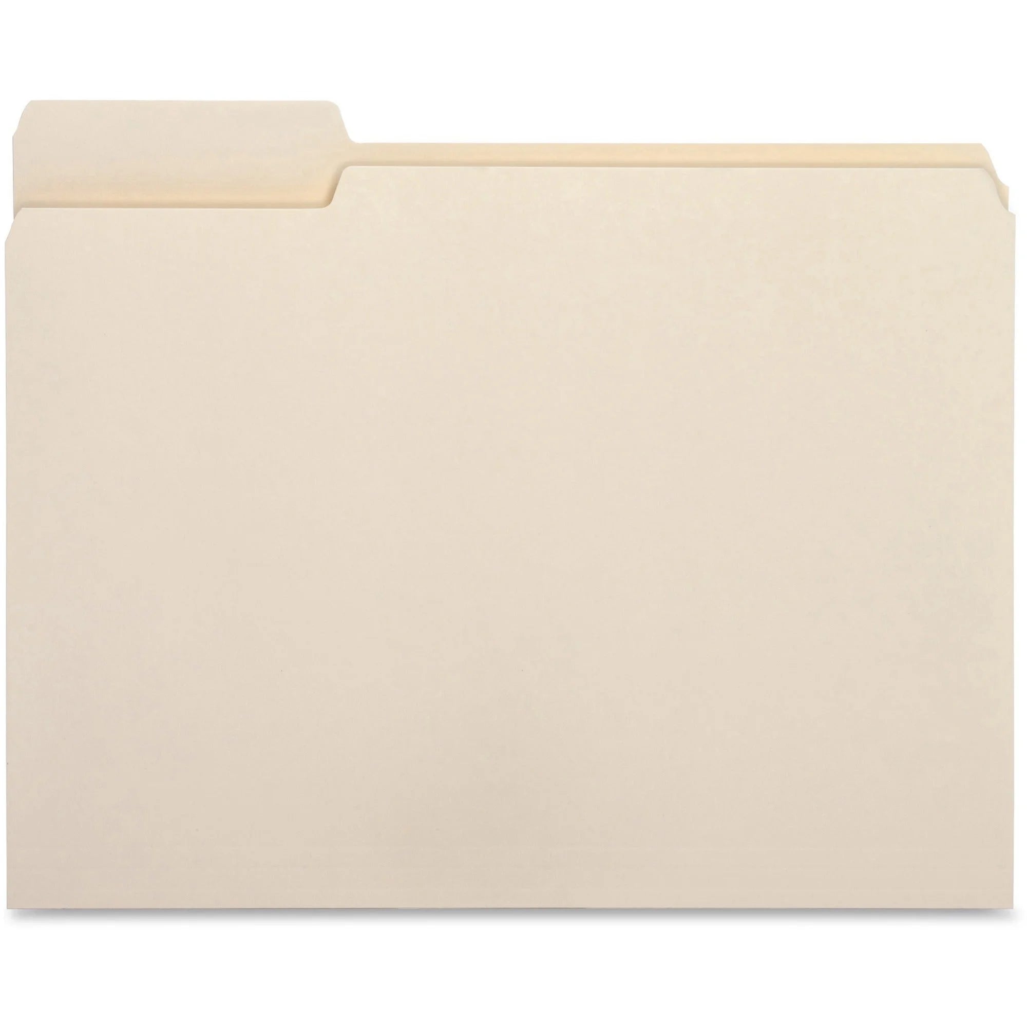 Business Source 1/3 Tab Cut Letter Recycled File Folders - Eco-Friendly Manila - 100/Box - Top