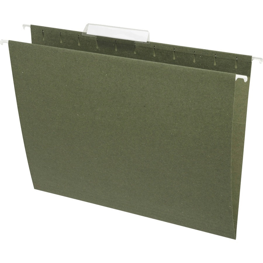 Business Source 1/3 Tab Cut Letter Recycled Hanging Folder - Left