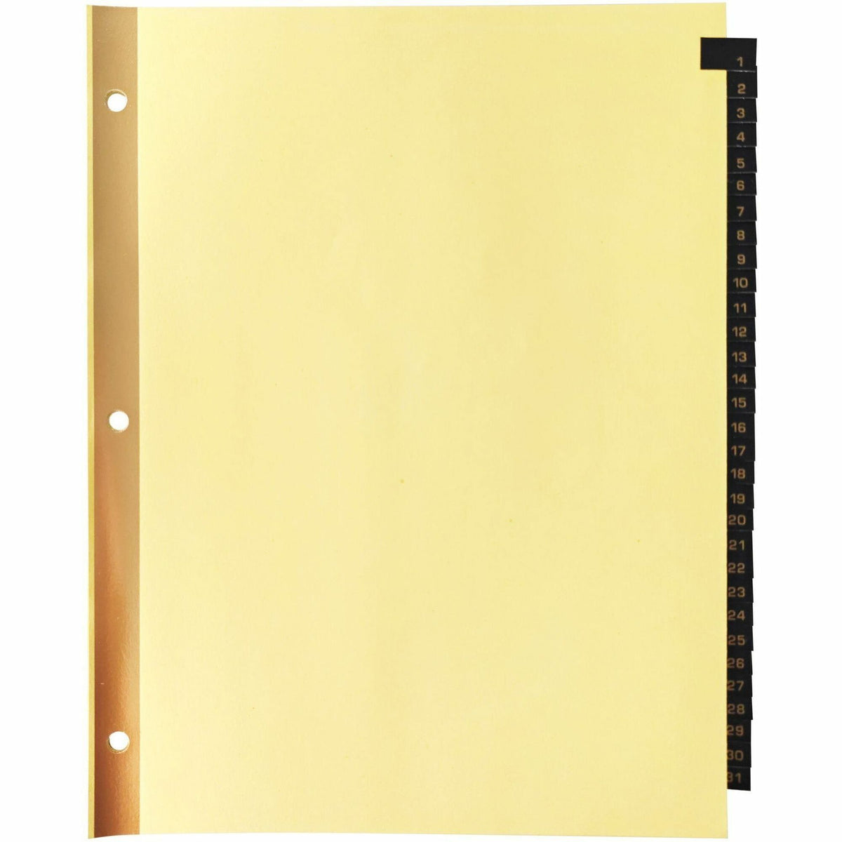 Business Source 1-31 Black Leather Tab Index Dividers - 2000
