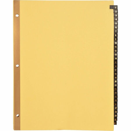 Business Source 1-31 Black Leather Tab Index Dividers - Front