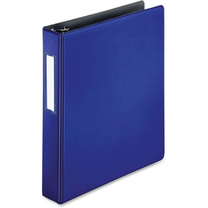 Business Source 1.5’’ D-Ring Binder: 375-Sheet Capacity Blue - Lay Flat Design - Ring Binders