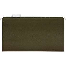Business Source 1/5 Tab Cut Legal Hanging Folders 8.5 x 14 Inches 11 pt Green 100% Recycled 25/Box - & Accessories