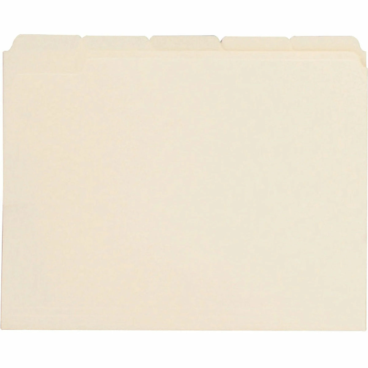 Business Source 1/5 Tab Cut Letter Recycled File Folders - 100/Box - Top