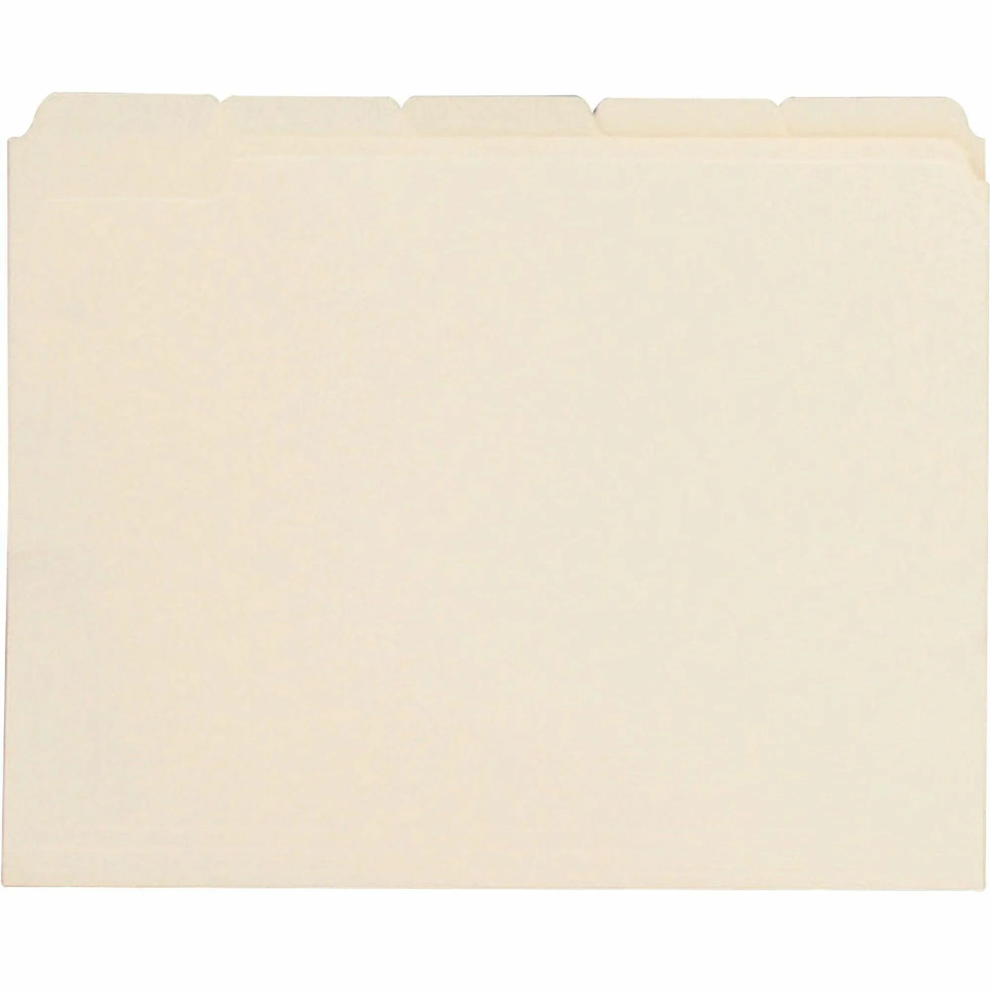 Business Source 1/5 Tab Cut Letter Recycled File Folders - 100/Box - Top