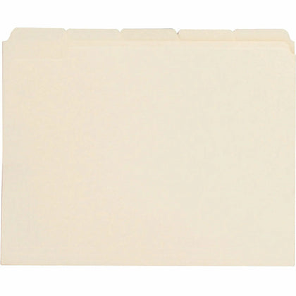 Business Source 1/5 Tab Cut Letter Recycled File Folders - 100/Box - Top