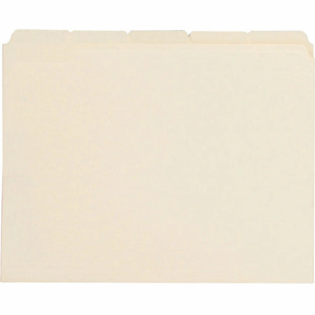 Business Source 1/5 Tab Cut Letter Recycled File Folders - 100/Box - Top