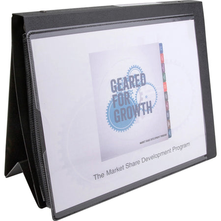 Business Source 1’’ Presentation Binder - Letter Size - Internal Pockets - Recycled - Black - View Binders