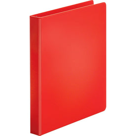 Business Source 1’’ Round Ring Binder - Red Polypropylene/Chipboard - Sturdy - 225 Sheet Capacity - Binders