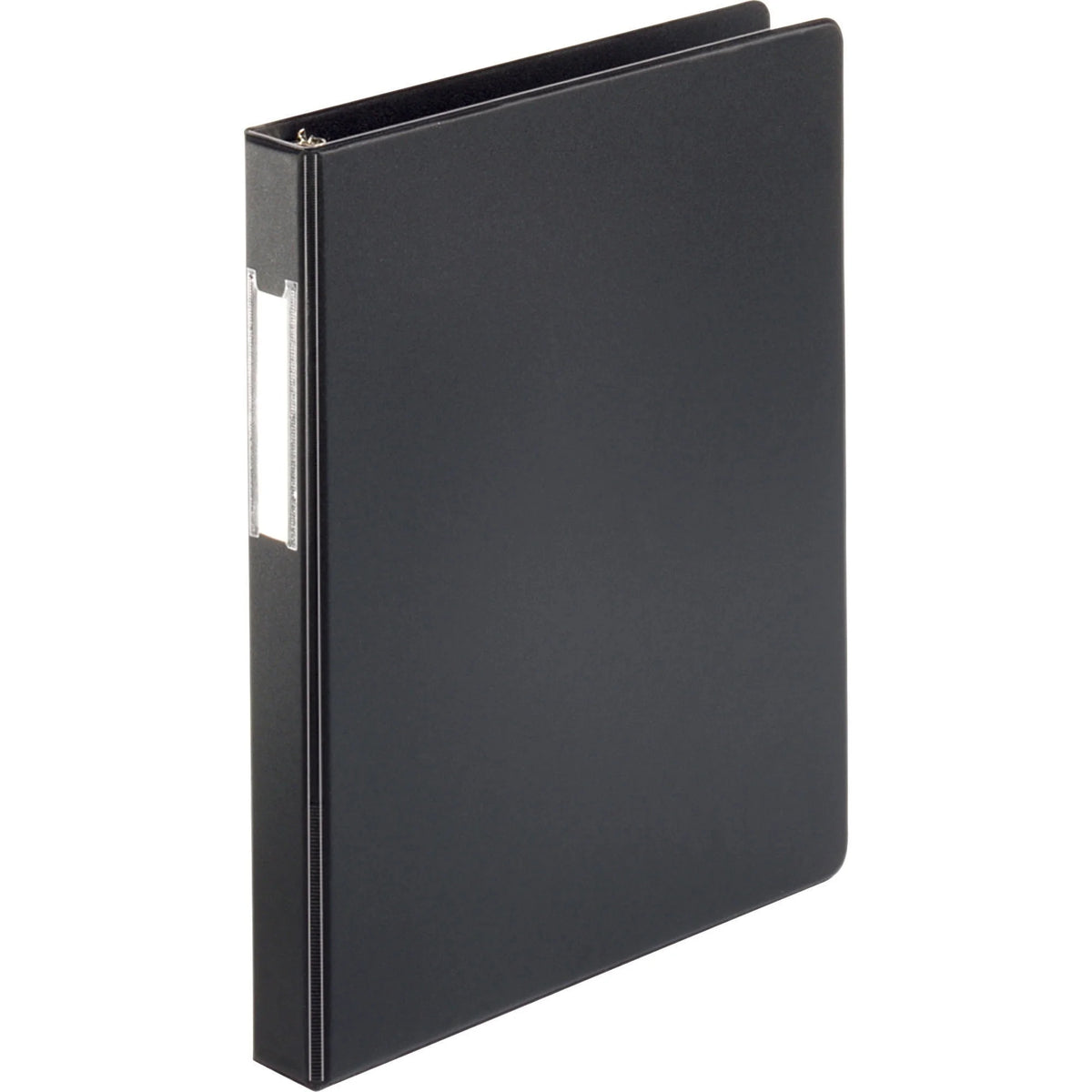 Business Source 1’’ Round Ring Binder: Vinyl Black Recycled - Letter Size - 3 Rings - Label Holder - Binders