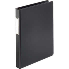 Business Source 1’’ Round Ring Binder: Vinyl Black Recycled - Letter Size - 3 Rings - Label Holder - Binders