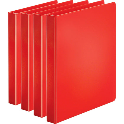 Business Source 1’’ Round Ring Binders - Red 225 Sheet Capacity
