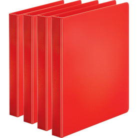 Business Source 1’’ Round Ring Binders - Red 225 Sheet Capacity
