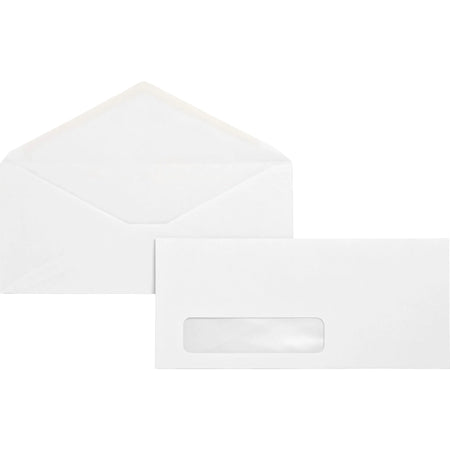 Business Source #10 Diagonal Seam Window Envelopes - White - 500/Box