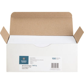Business Source #10 Peel-to-Seal Security Envelopes - Pack of 100