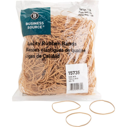 Business Source #18 Rubber Bands - Sustainable Crepe - 1480 / Pack - Plastic/Rubber
