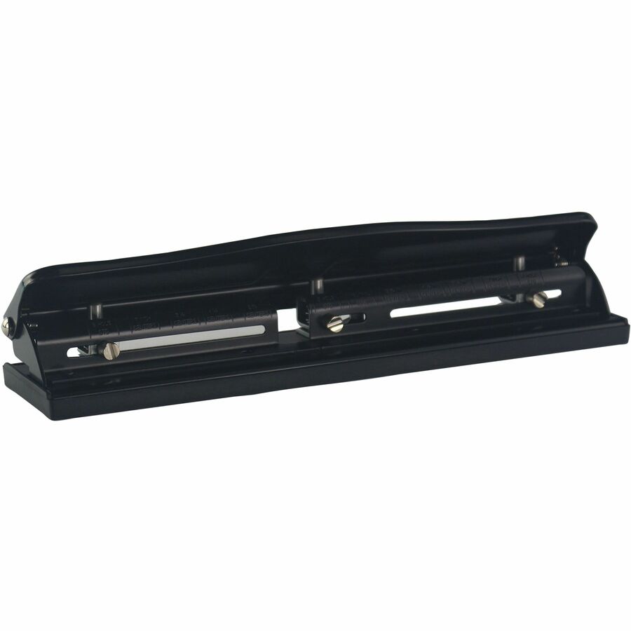 Business Source 3-Hole Adjustable Paper Punch - Rear