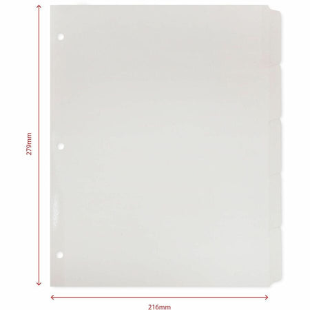 Business Source 3-Ring 5-Tab Erasable Tab Indexes - Top