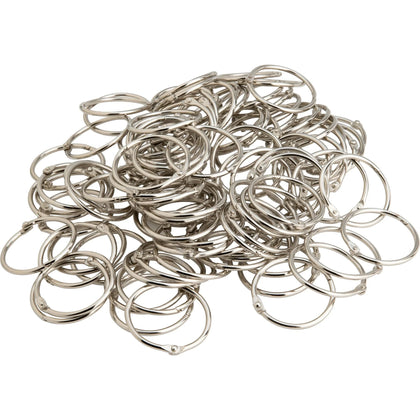 Business Source 3’’ Standard Book Rings - Silver Nickel Plated - 10/Box - 5 / Bundle - Binder / Bulldog Clips