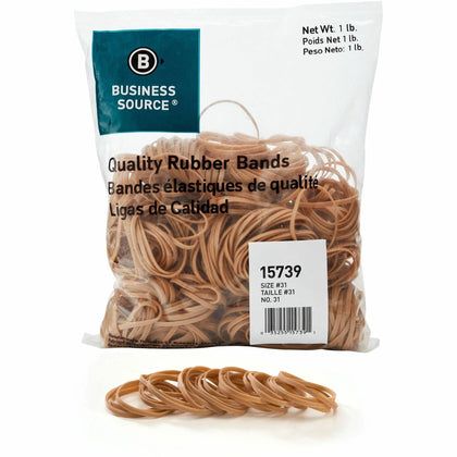 Business Source #31 Rubber Bands - Sustainable Crepe - 2.5’’ Length x 0.1’’ Width - Plastic/Rubber