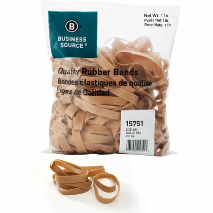 Business Source #84 Rubber Bands - Sustainable Crepe - 150 / Pack - Plastic/Rubber