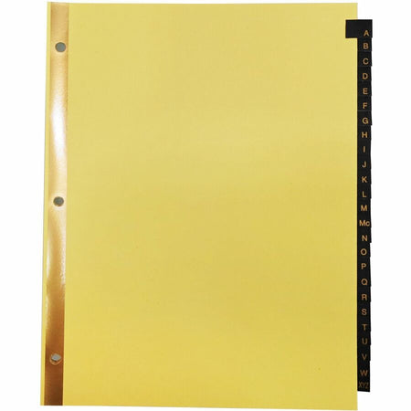 Business Source A-Z Black Leather Tab Index Dividers - Front