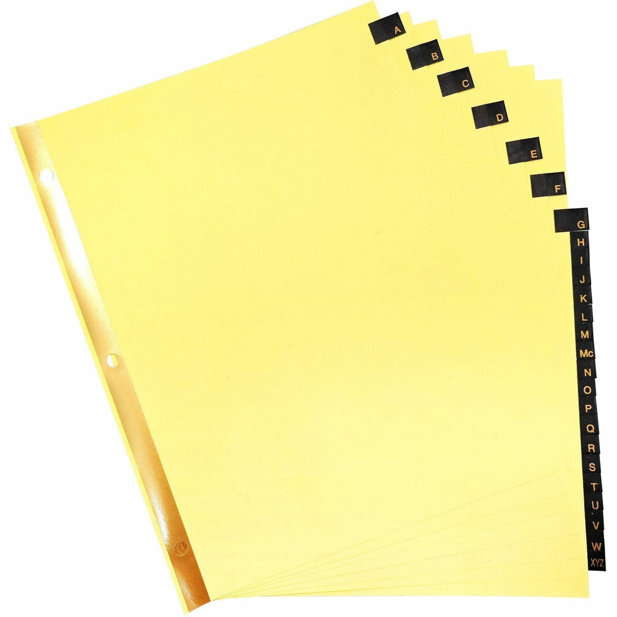 Business Source A-Z Black Leather Tab Index Dividers - 2000