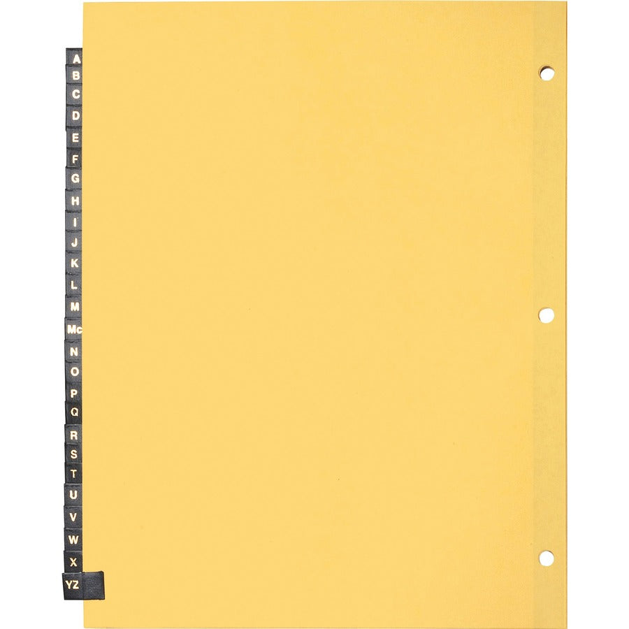 Business Source A-Z Black Leather Tab Index Dividers - Rear