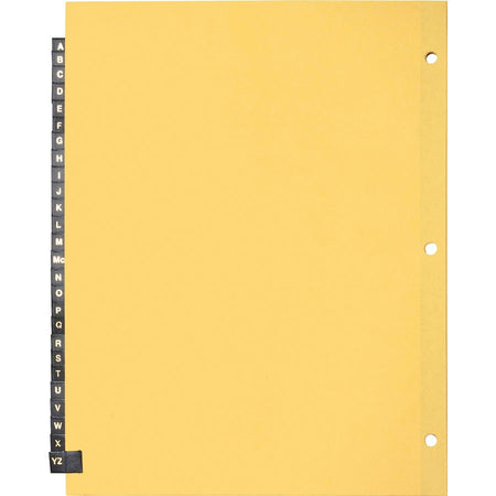 Business Source A-Z Black Leather Tab Index Dividers - Rear