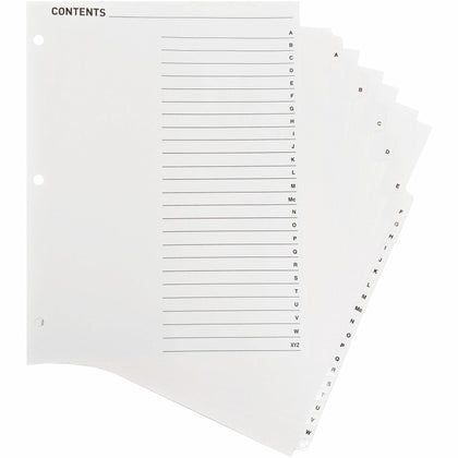 Business Source A-Z Printed Tab Dividers - 25/Set - 8.5’’ x 11’’ - White Mylar Tabs - Index Divider