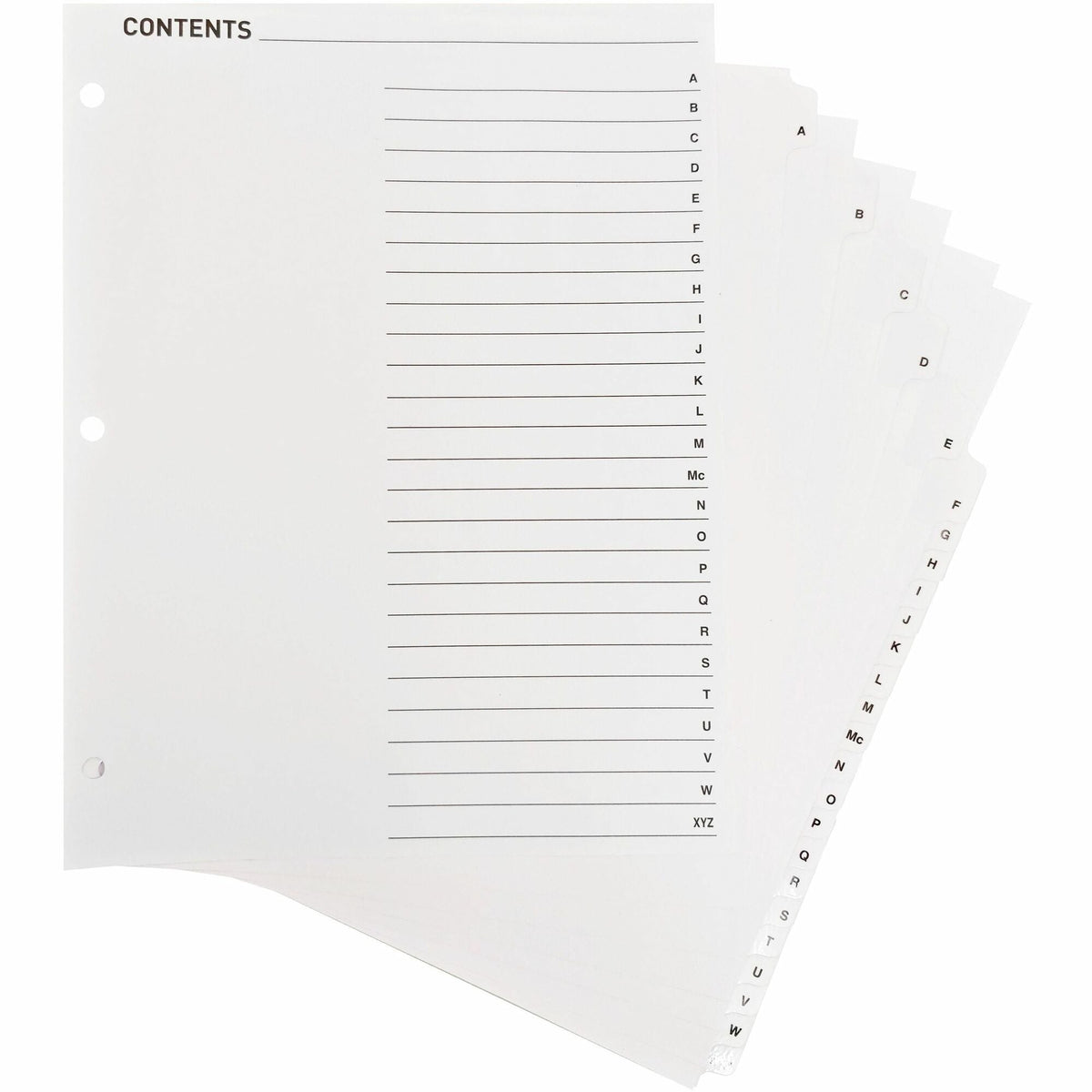 Business Source A-Z Tab Table of Contents Index Dividers - 2000
