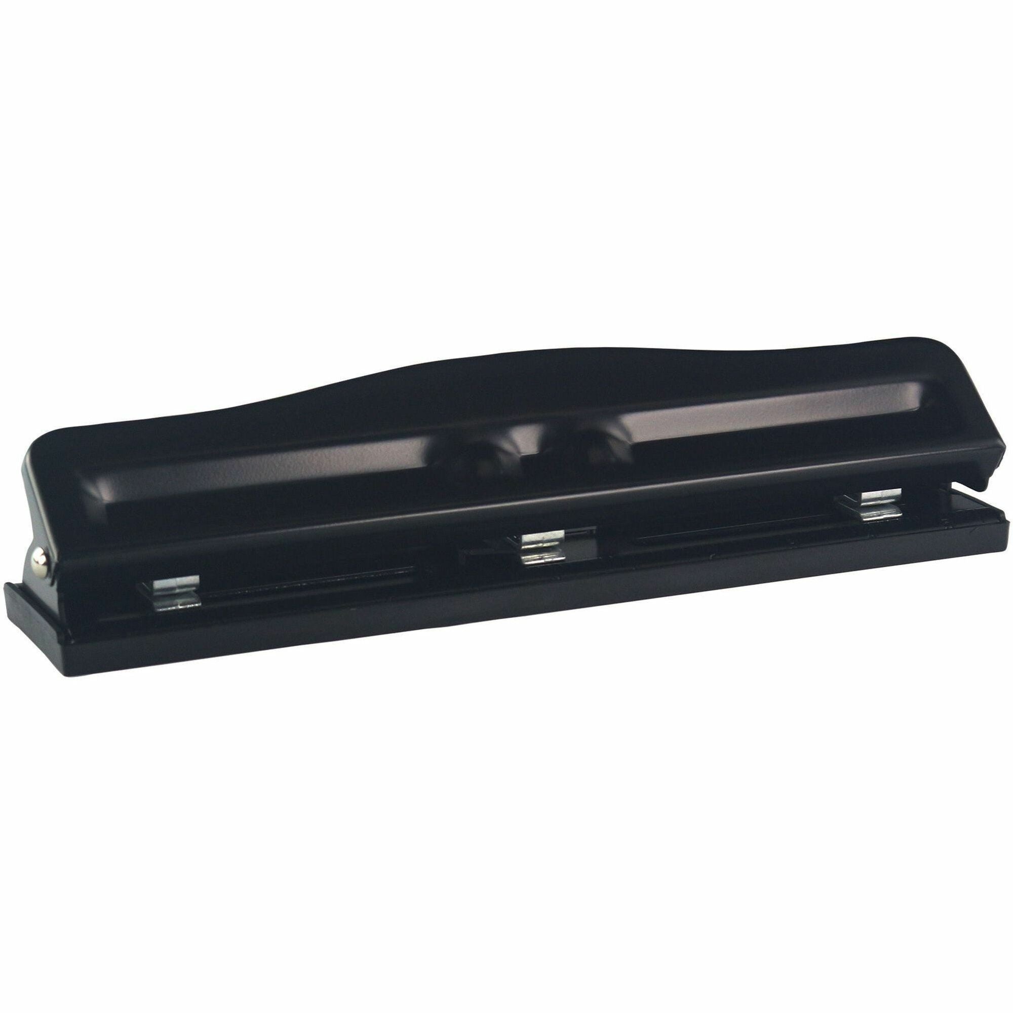 Business Source Adjustable Paper Punch: 3-Hole 11-Sheet Capacity - Punches