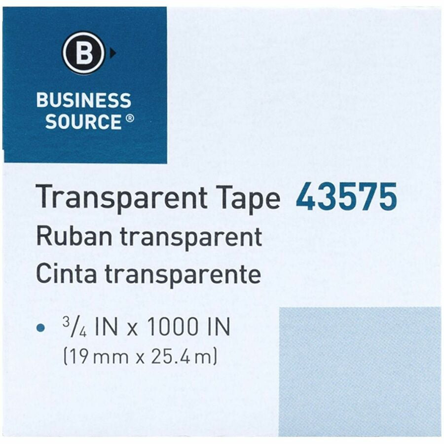 Business Source All-purpose Transparent Glossy Tape - 27.78 yd Length x 0.75’’ Width - 1’’ Core - Clear - General