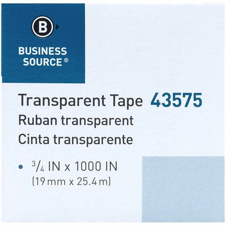 Business Source All-purpose Transparent Glossy Tape - 27.78 yd Length x 0.75’’ Width - 1’’ Core - Clear - General