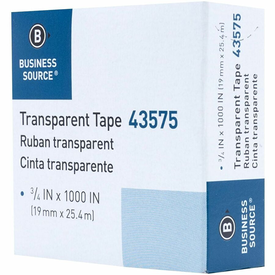 Business Source All-purpose Transparent Glossy Tape - 27.78 yd Length x 0.75’’ Width - 1’’ Core - Clear - General