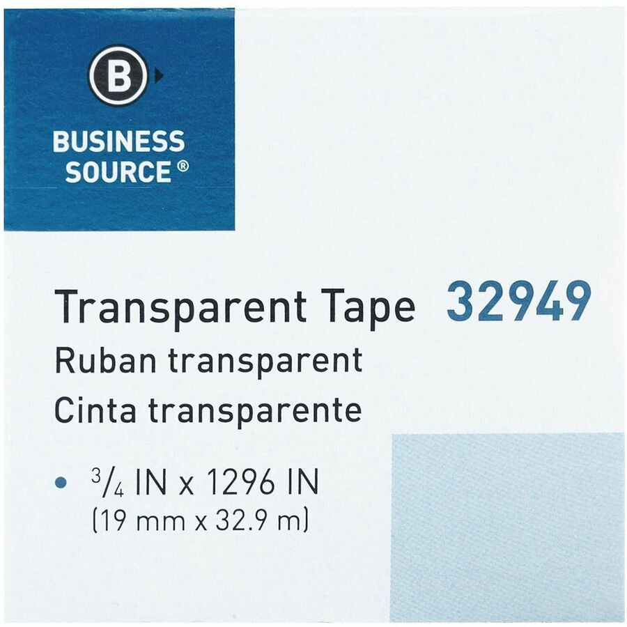 Business Source All-purpose Transparent Tape - 36 yd Length x 0.75’’ Width - 1’’ Core - Clear - For Sealing Mending