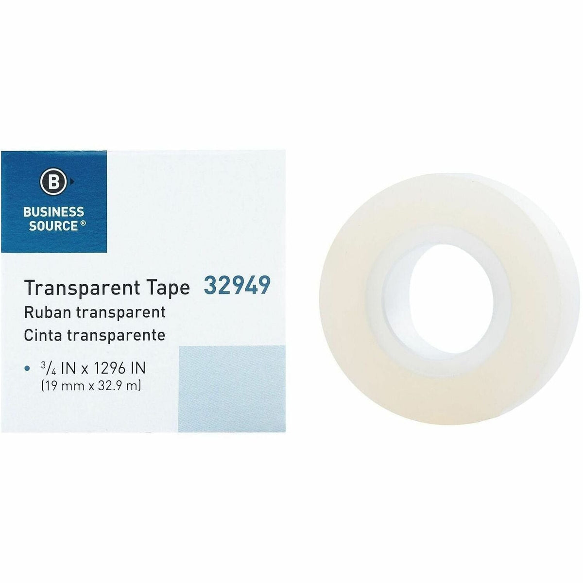 Business Source All-purpose Transparent Tape - 36 yd Length x 0.75’’ Width - 1’’ Core - Clear - For Sealing Mending - 1